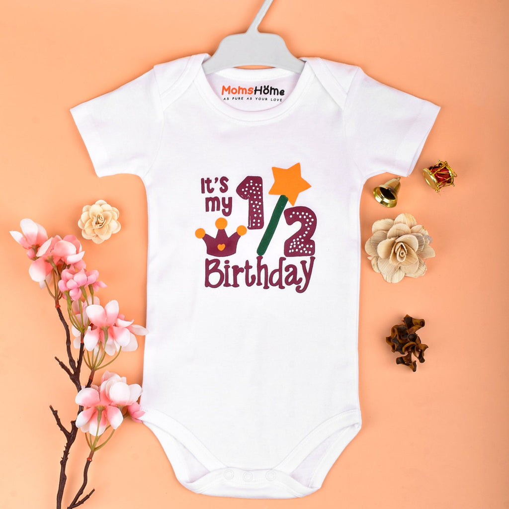 Organic Cotton New Born Baby Half Sleeves Bodysuit-Onesie - Pack of 1