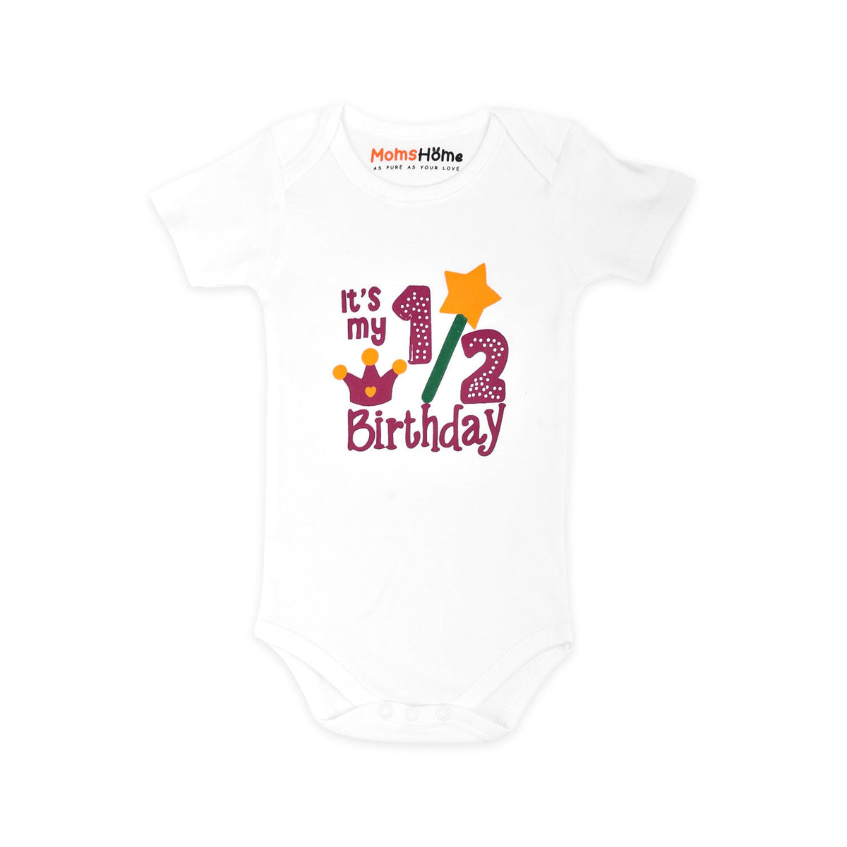 Organic Cotton New Born Baby Half Sleeves Bodysuit-Onesie - Pack of 1