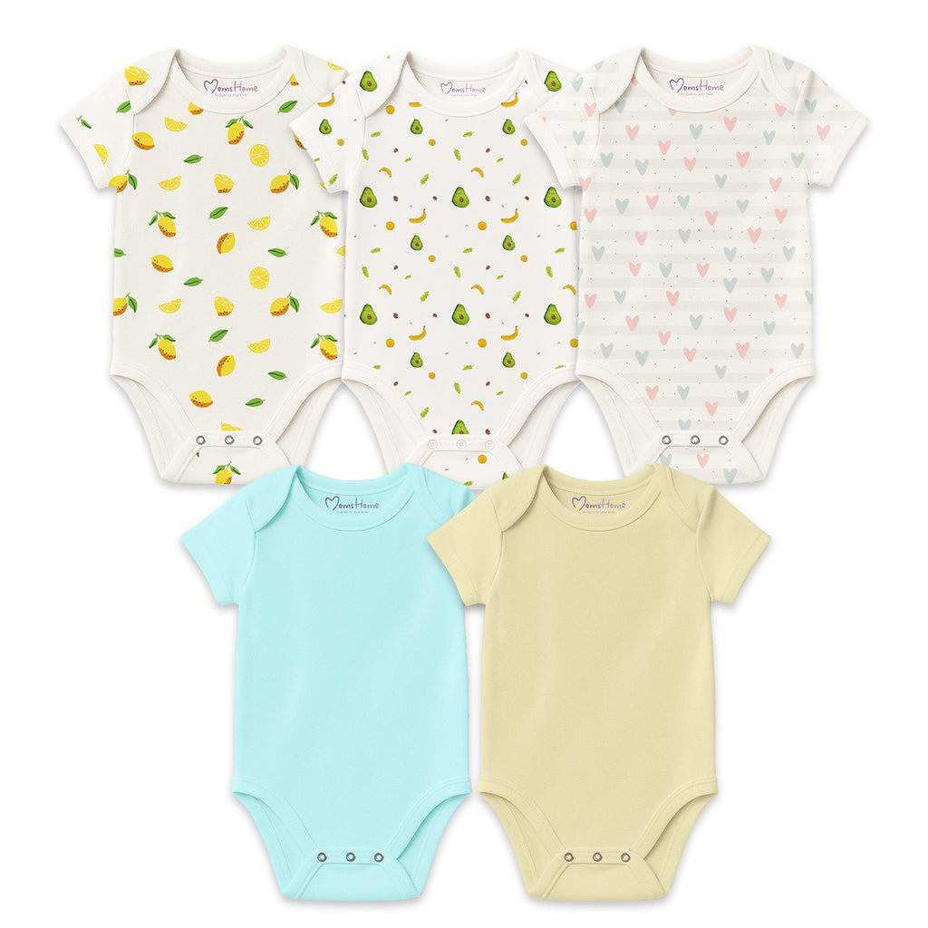 Organic Cotton New Born Baby Onesie - Pack of 5