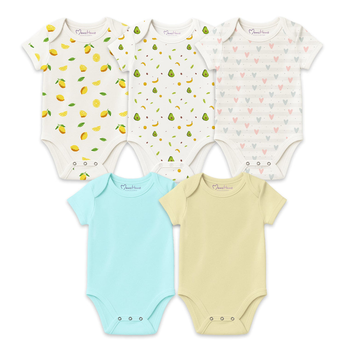 Organic Cotton New Born Baby Onesie - Pack of 5