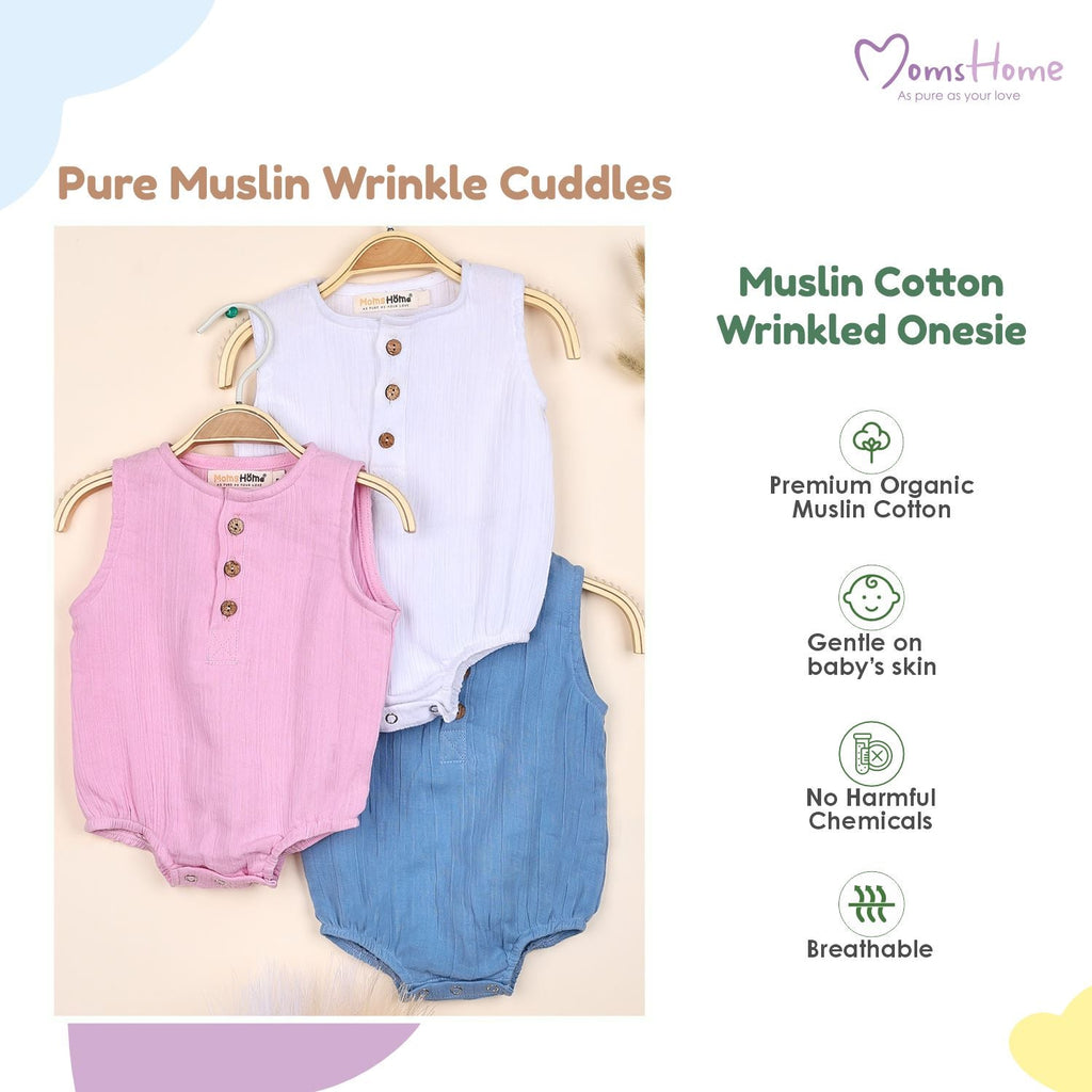Organic Cotton Onesie For New Born Baby - Pack of 3