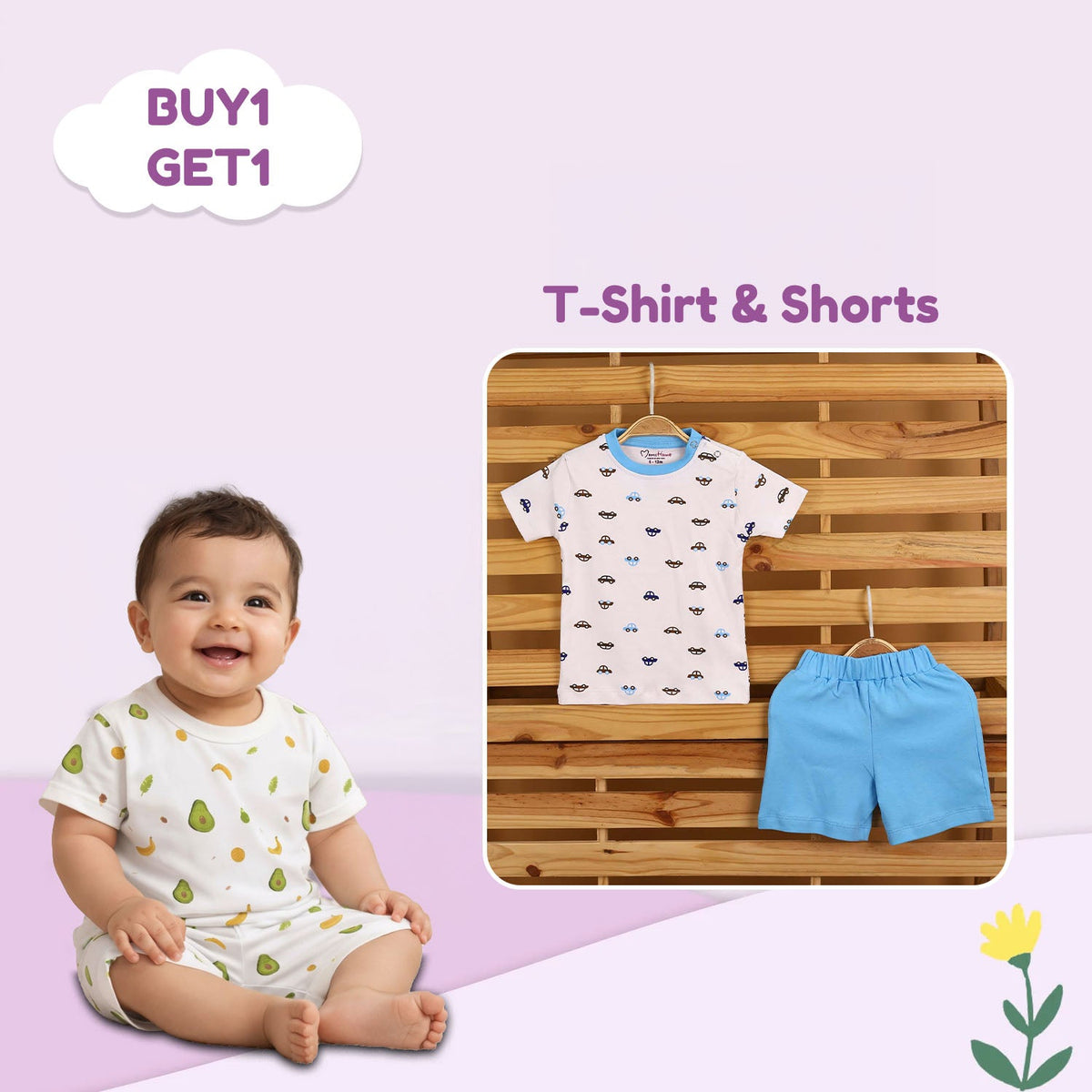 Organic Cotton T-Shirt & Short For Infants & Toddlers
