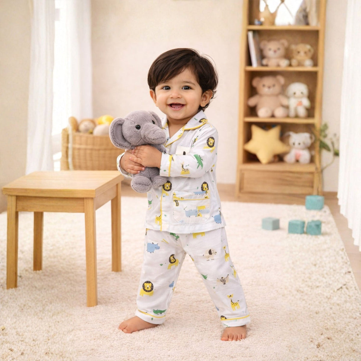 Organic Cotton Unisex Kids Pajama Set Combo - Lion