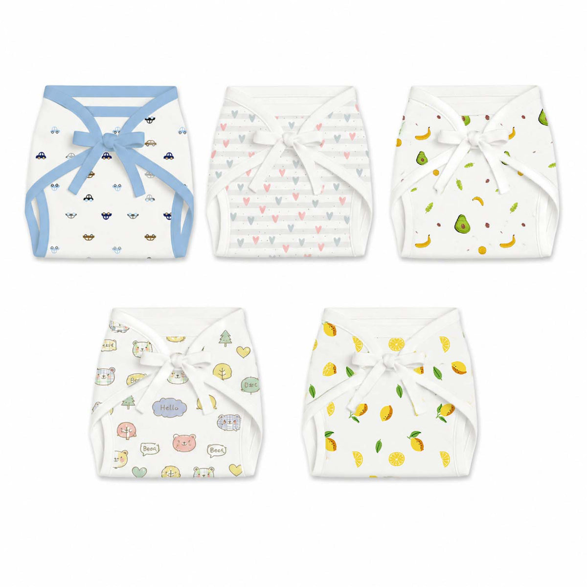 Printed Cushioned Nappies Combo - Pack of 5