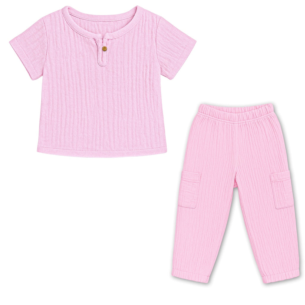 T-Shirt & Pant Co-ord Set for Girls - Pink - Pack of 1