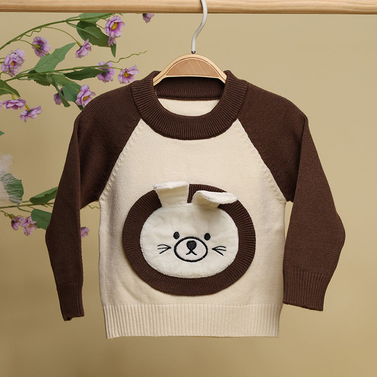 Winter Warm Woollen Full Sleeve Sweater For Baby - Bunny - Pack of 1