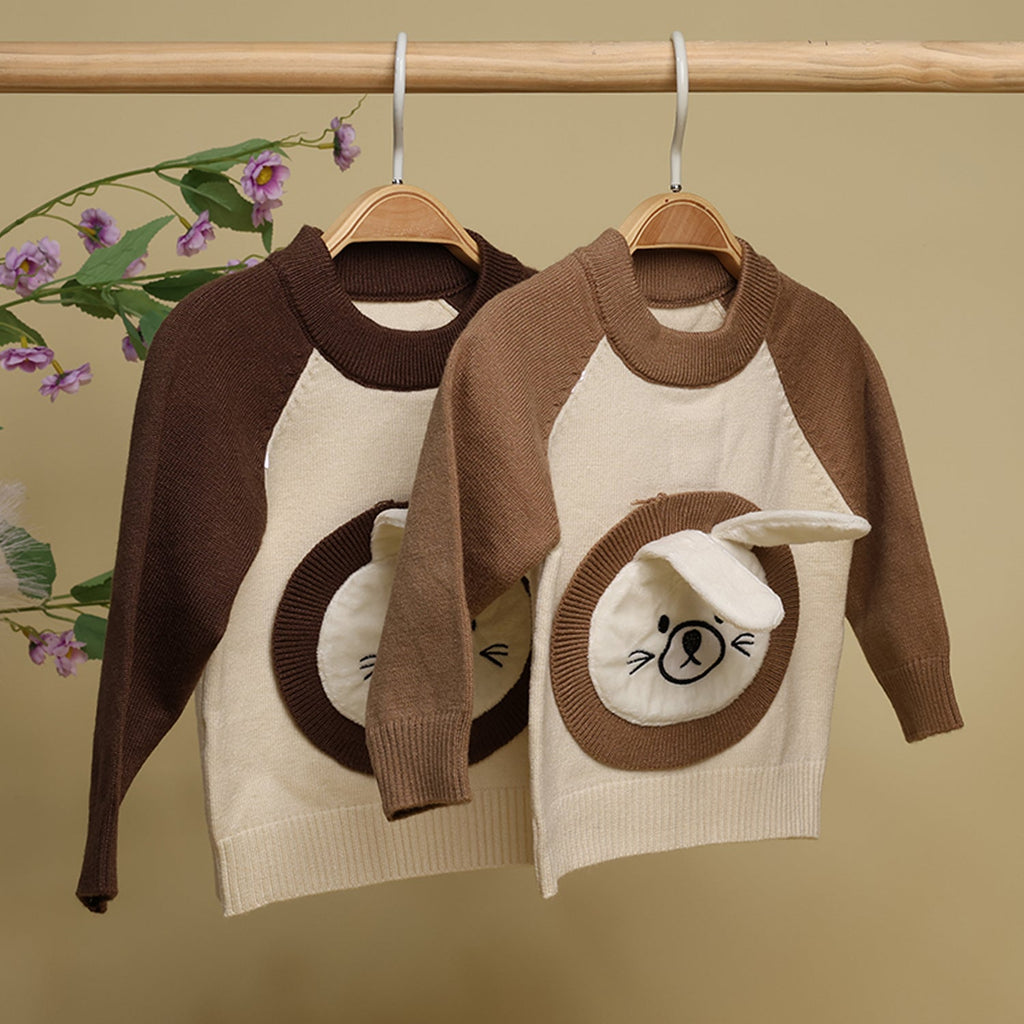 Winter Warm Woollen Full Sleeve Sweater For Baby - Bunny - Pack of 1