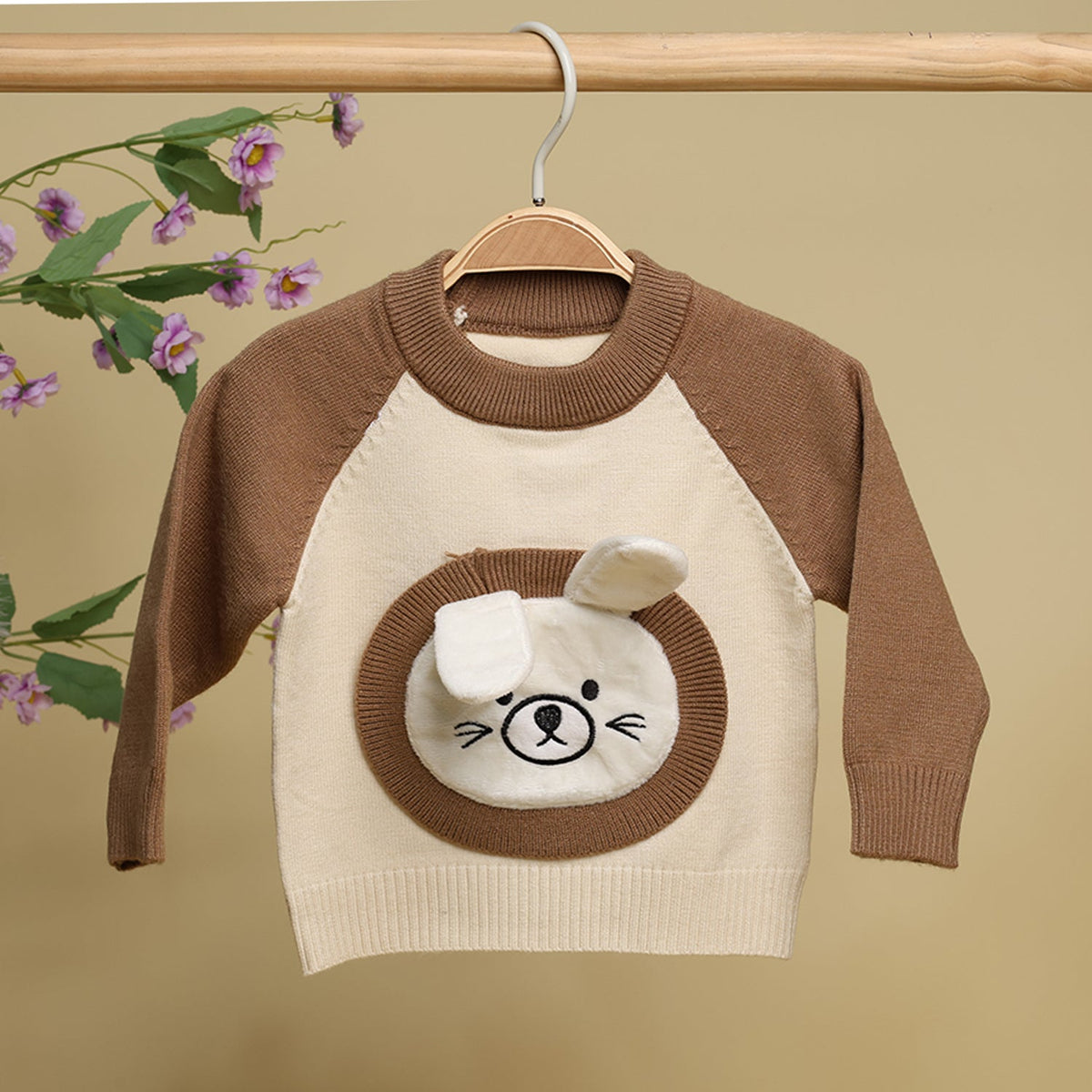 Winter Warm Woollen Full Sleeve Sweater For Baby - Bunny - Pack of 1