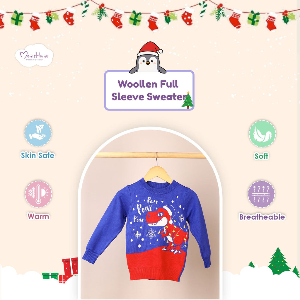 Winter Warm Woollen Full Sleeve Sweater For Baby - Blue - Pack of 1