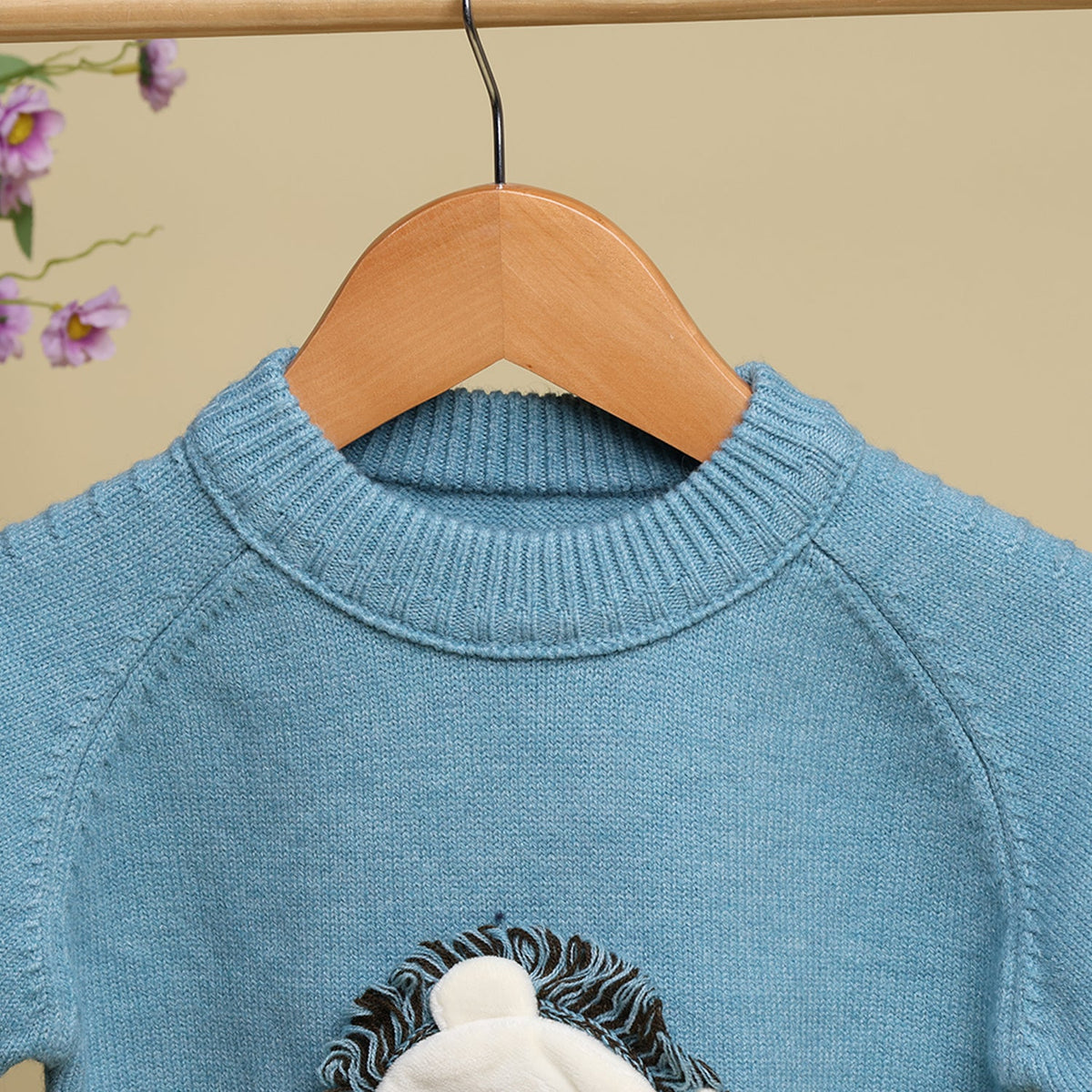 Winter Warm Woollen Full Sleeve Sweater For Baby - Lion - Pack of 1