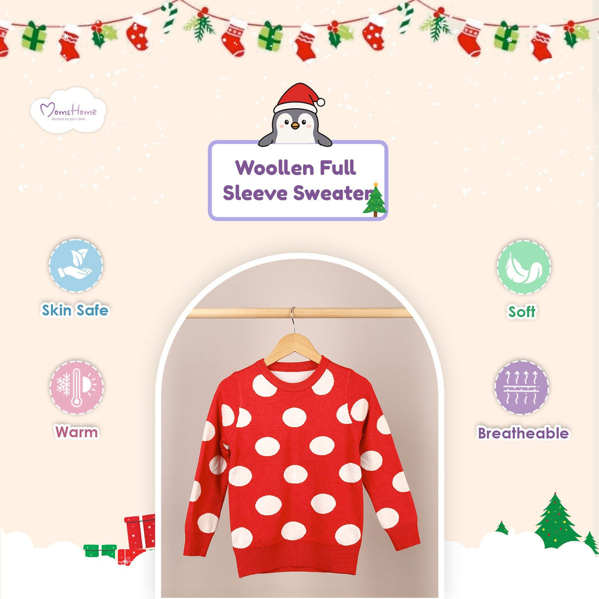 Winter Warm Woollen Full Sleeve Sweater For Baby - Pack of 1