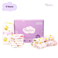 BABY UNISEX ORGANIC COTTON MUSLIN -9 PIECES GIFT SET