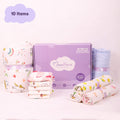 BABY UNISEX ORGANIC COTTON MUSLIN -10 PIECES GIFT SET