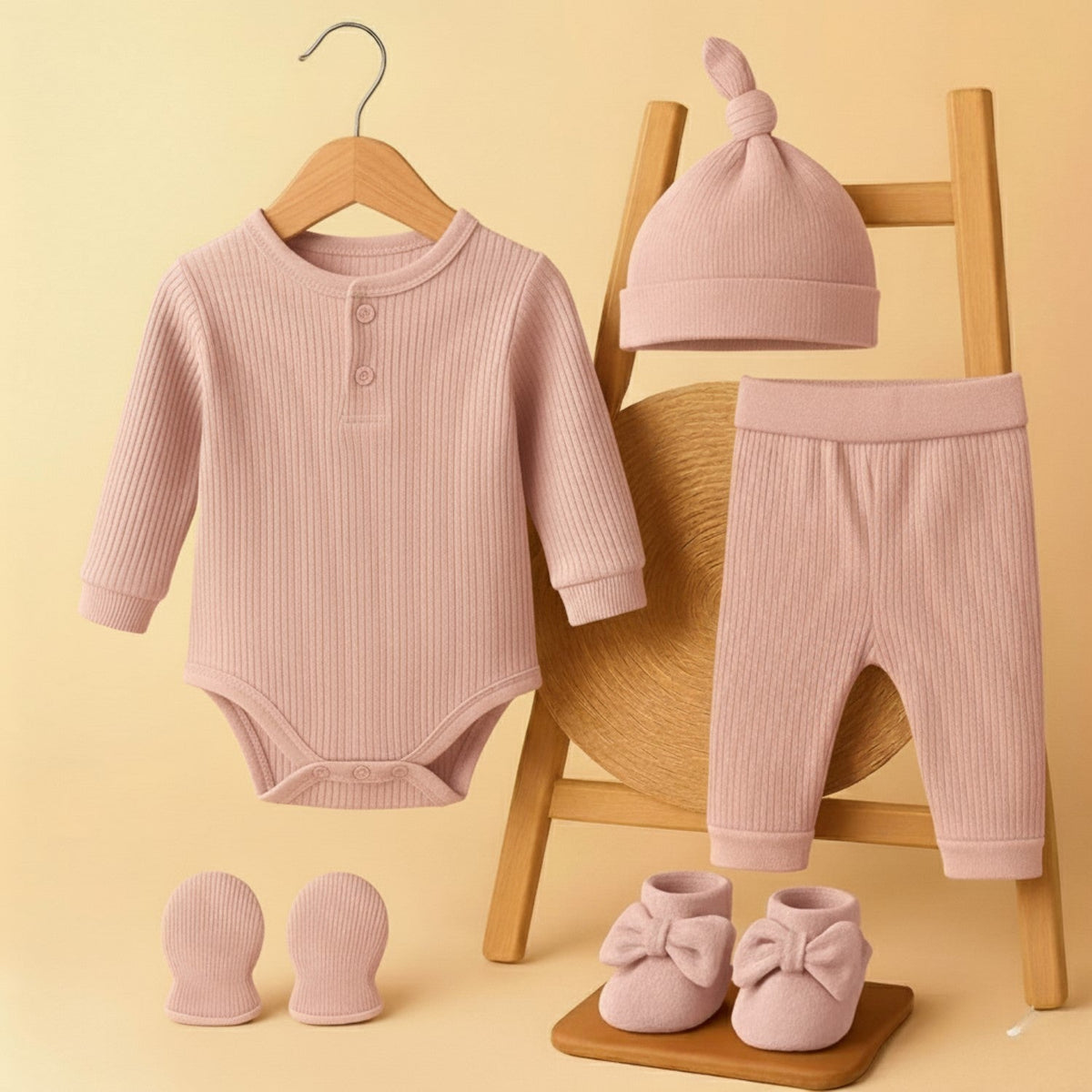 Baby Essential Gift Set - Pack of 5 - Pearl Pink