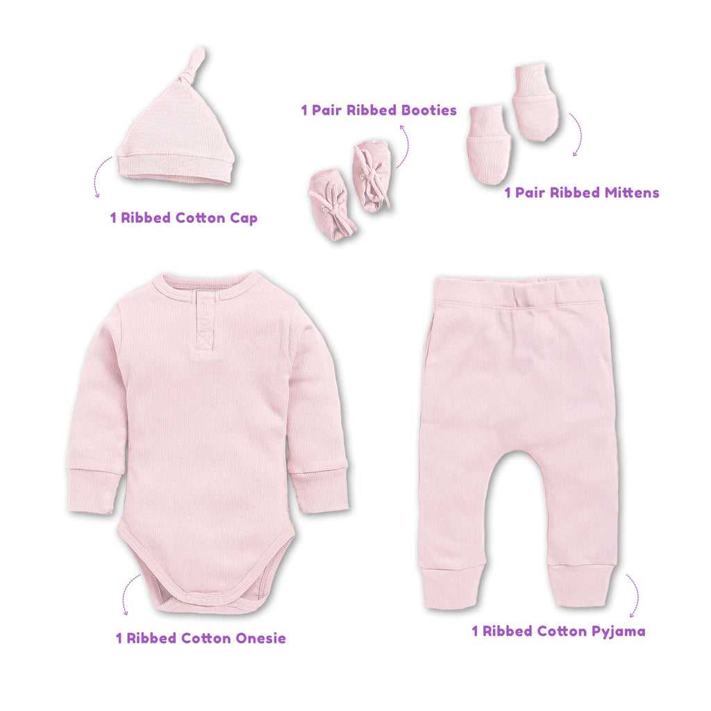 Baby Essential Gift Set - Pack of 5 - Pearl Pink
