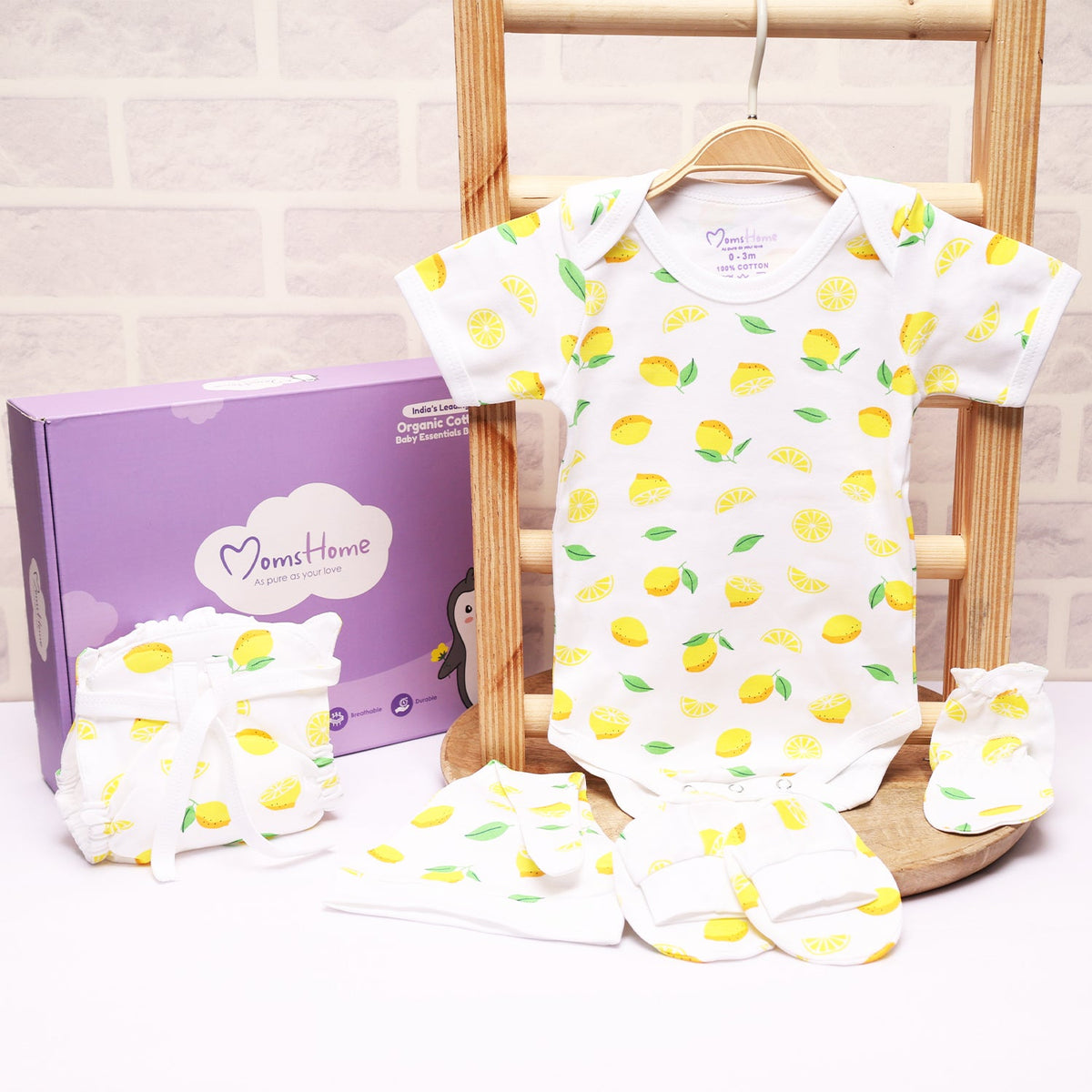 Baby Home Coming Outfit - Lemon - Pack of 5