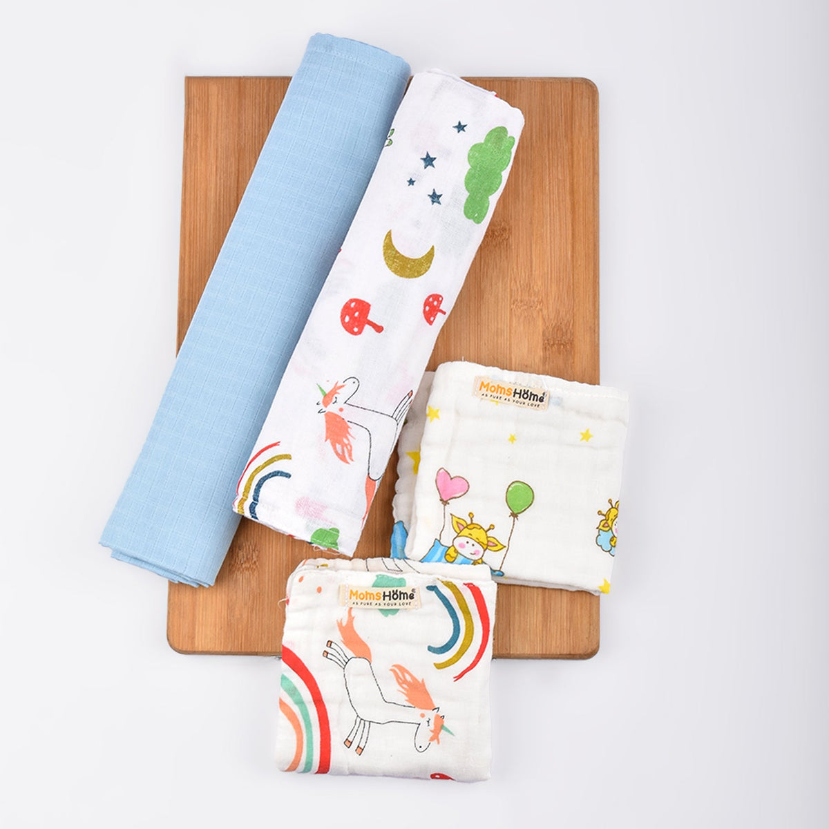 Baby Unisex Cotton Nappy Time Combo - Multicolor