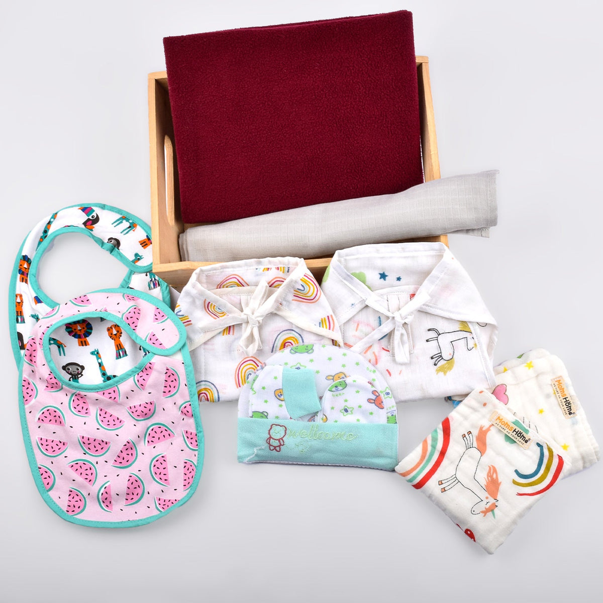 Baby Unisex Cotton Nappy Time Combo - Multicolor -11 Items