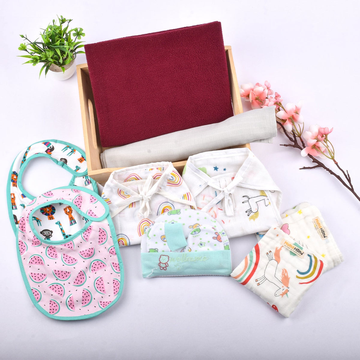 Baby Unisex Cotton Nappy Time Combo - Multicolor -11 Items