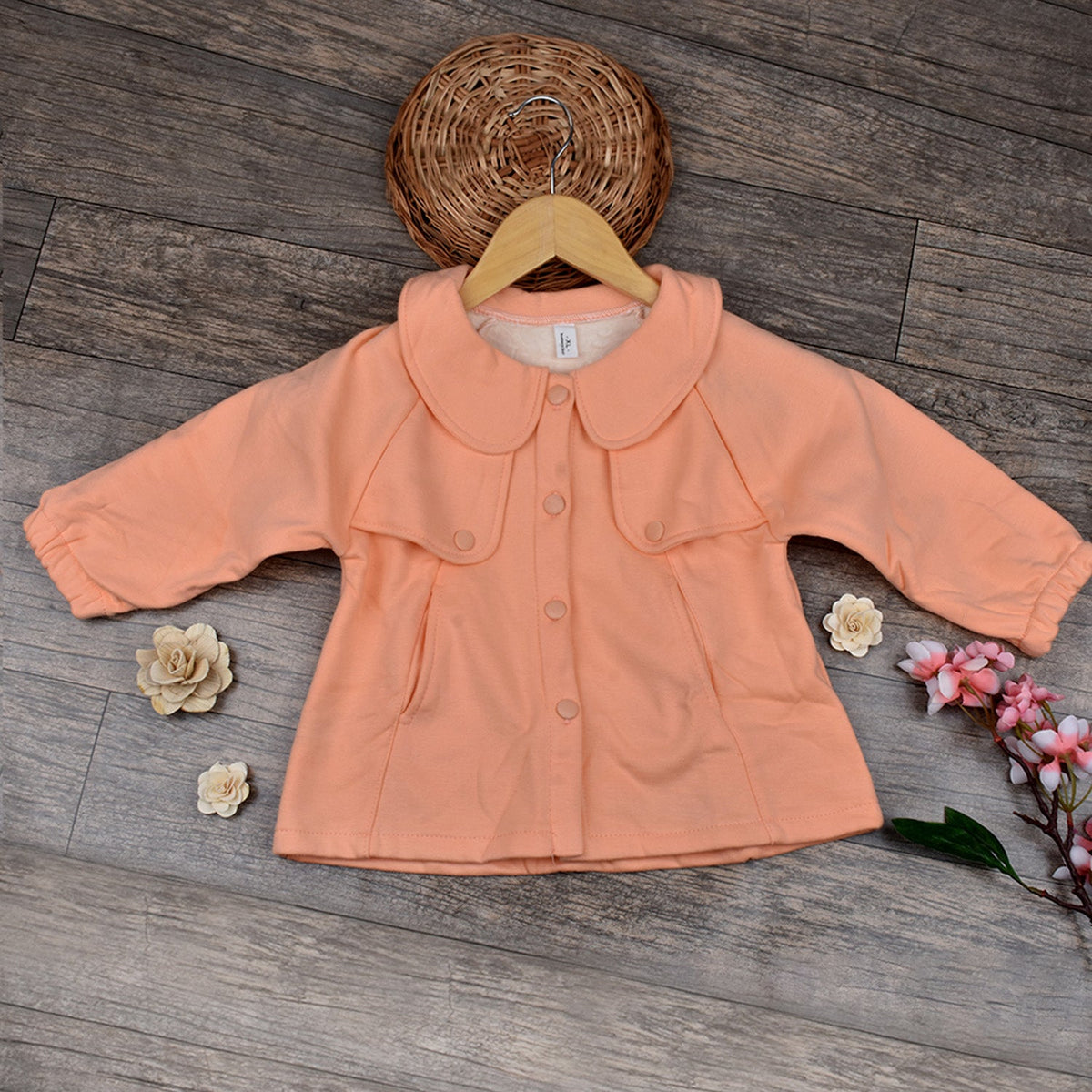 Baby girl Organic Cotton Woolen Jacket cum overcoat - Pack of 1