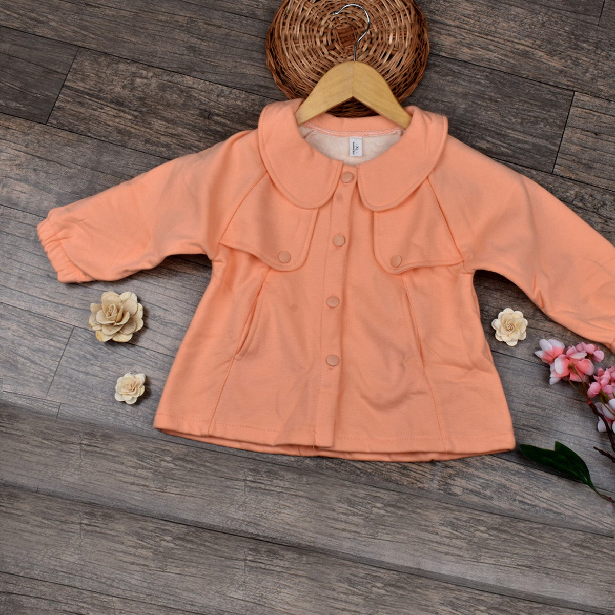 Baby girl Organic Cotton Woolen Jacket cum overcoat - Pack of 1