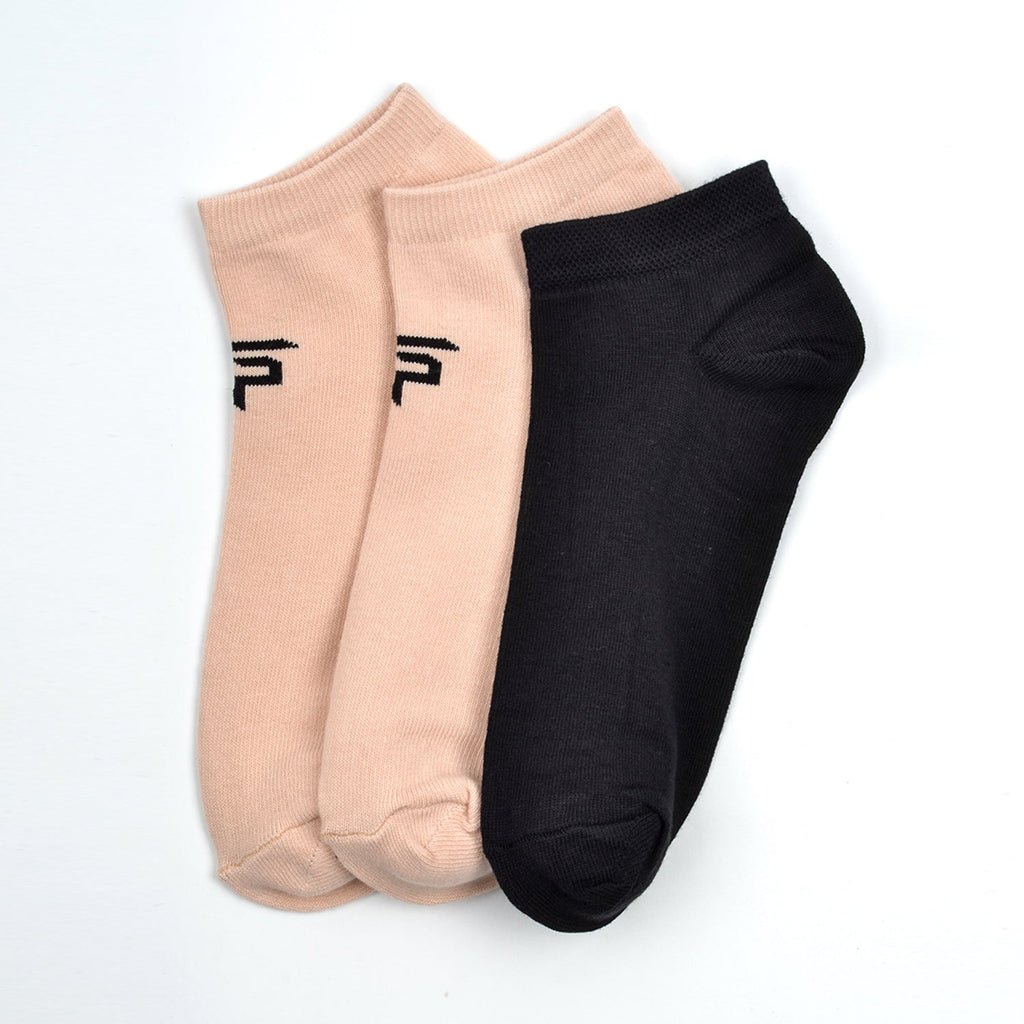 FOOTPRINTS Unisex Solid Cotton Ankle Low -Length Socks -Pack Of 3