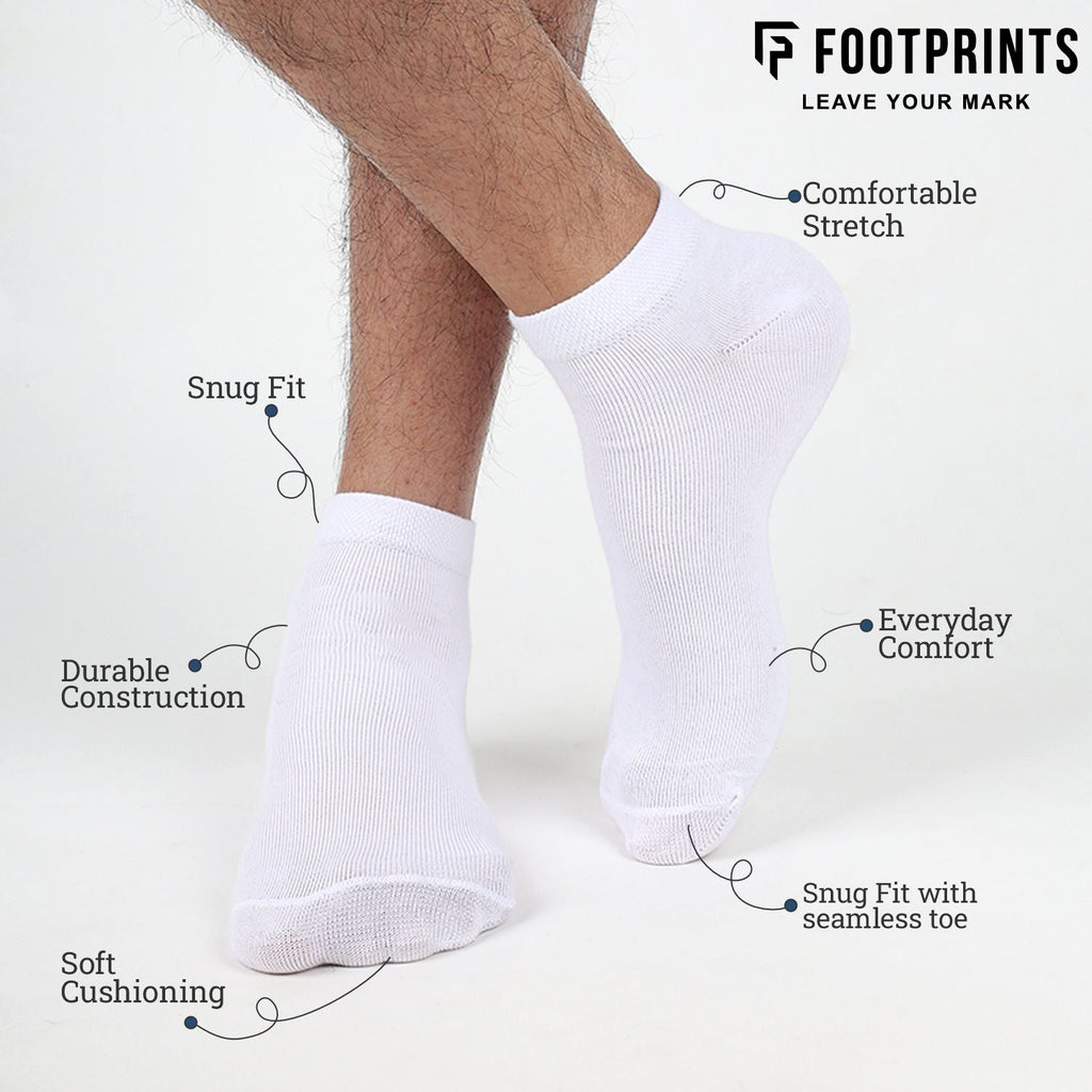 FOOTPRINTS Unisex Solid Cotton Ankle-Length Socks -Pack Of 1 Beige