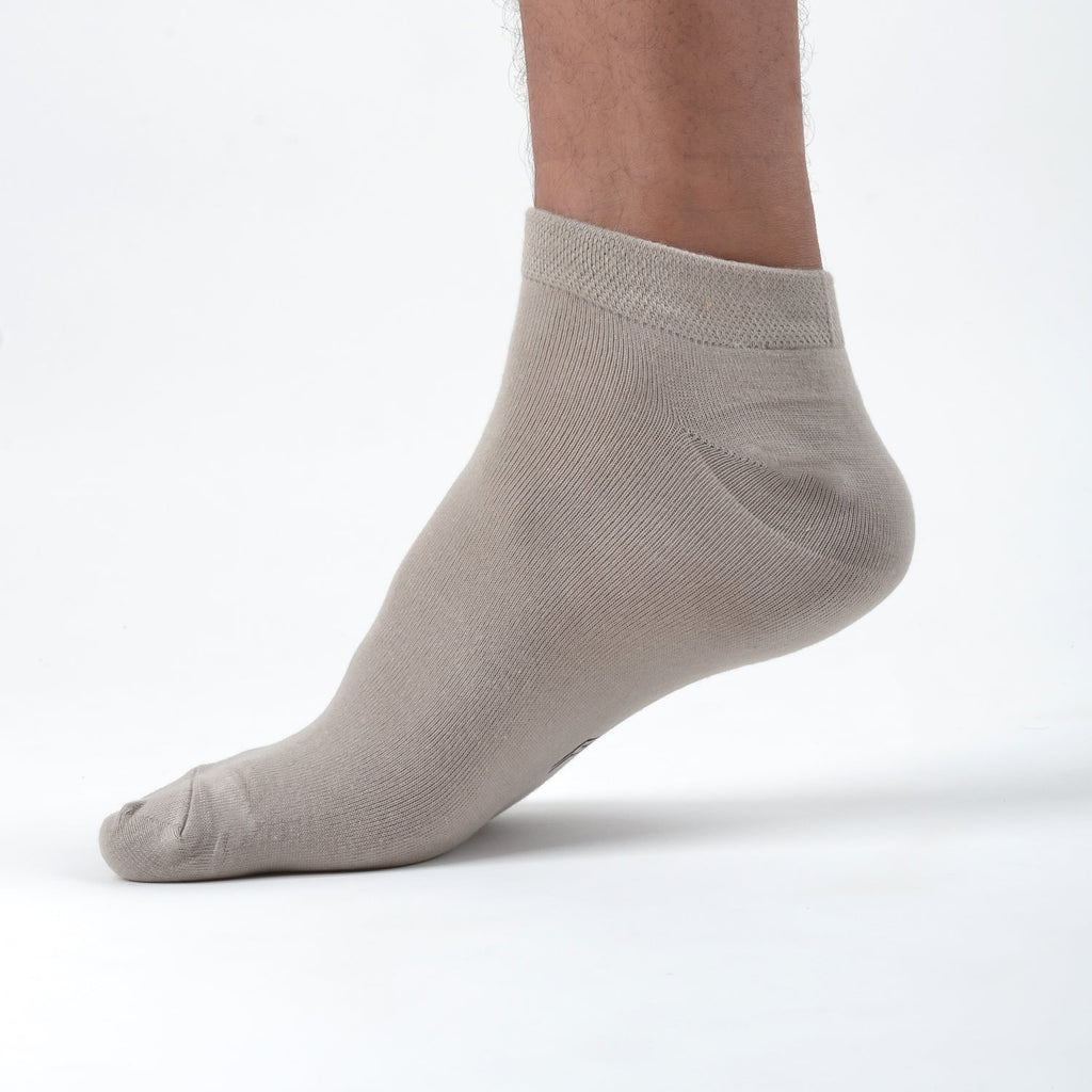 FOOTPRINTS Unisex Solid Cotton Ankle-Length Socks -Pack Of 1 Grey