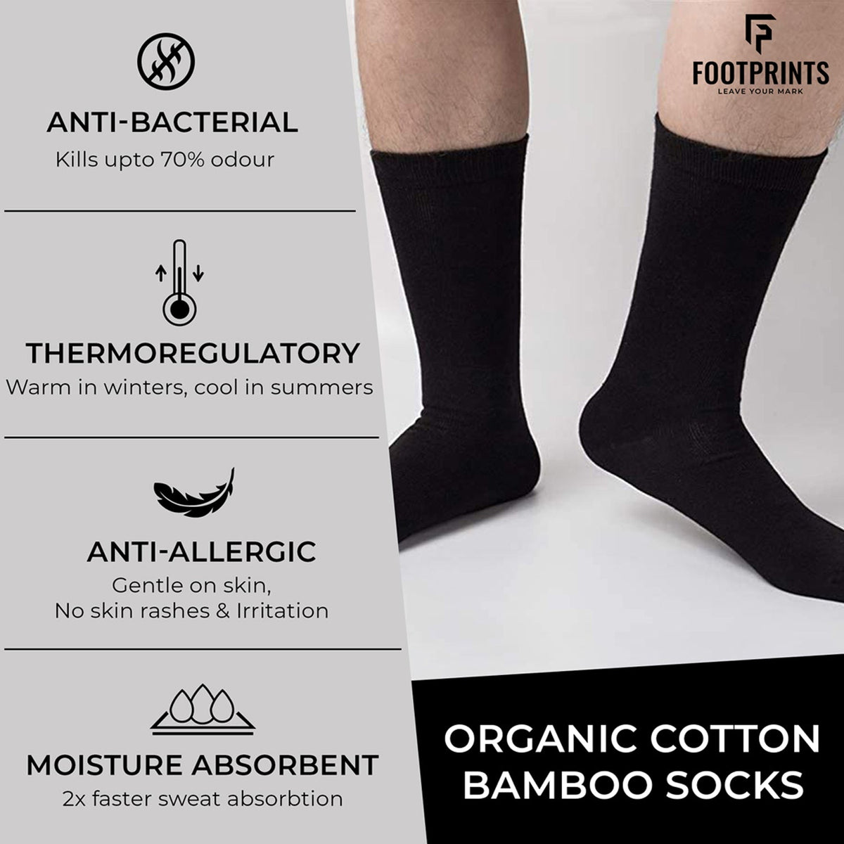 FOOTPRINTS Unisex Solid Cotton Ankle-Length Socks -Pack Of 3
