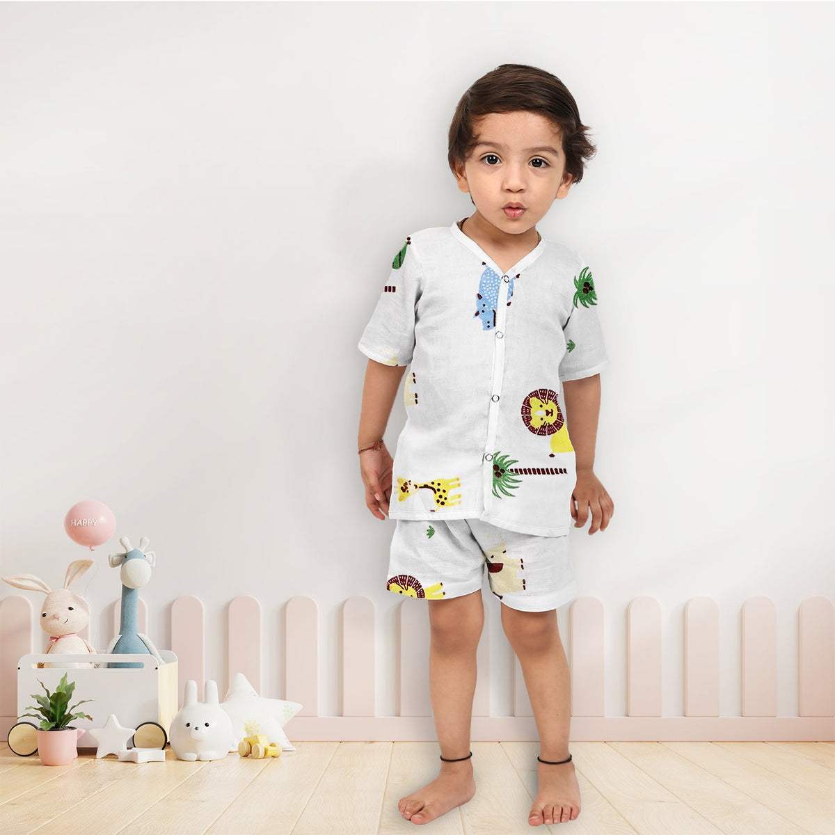 Kids Organic Cotton Muslin Co-Ord Set - Lion