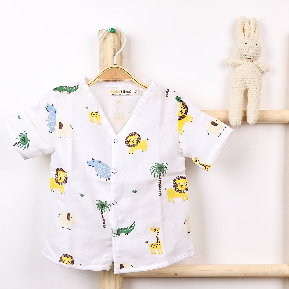 Kids Organic Cotton Muslin Co-Ord Set - Lion