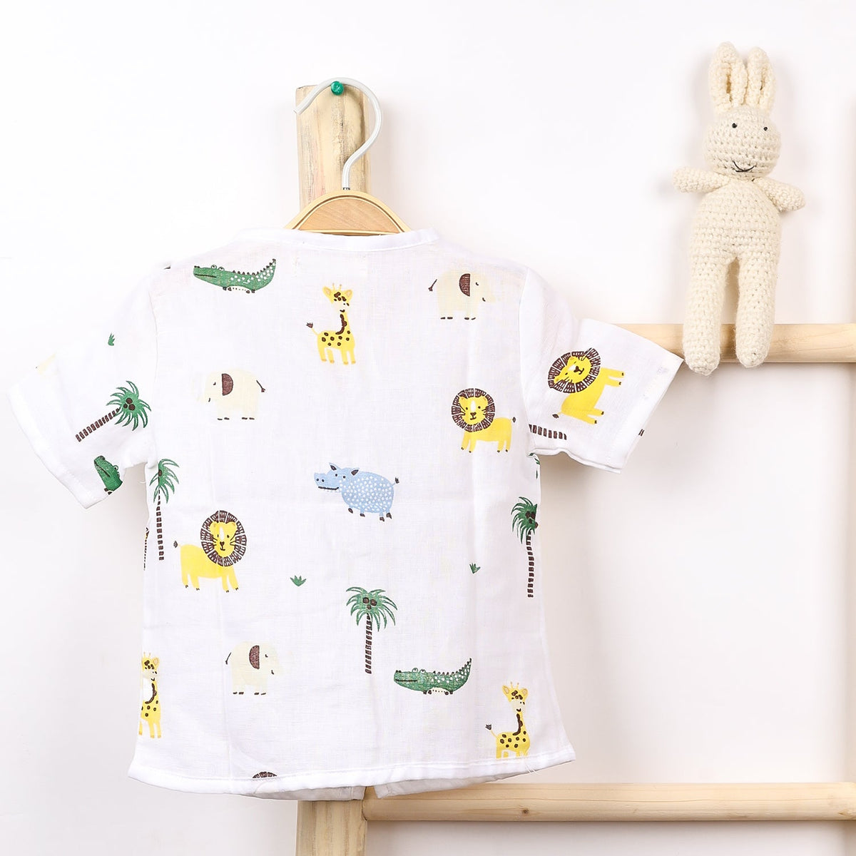 Kids Organic Cotton Muslin Co-Ord Set - Lion