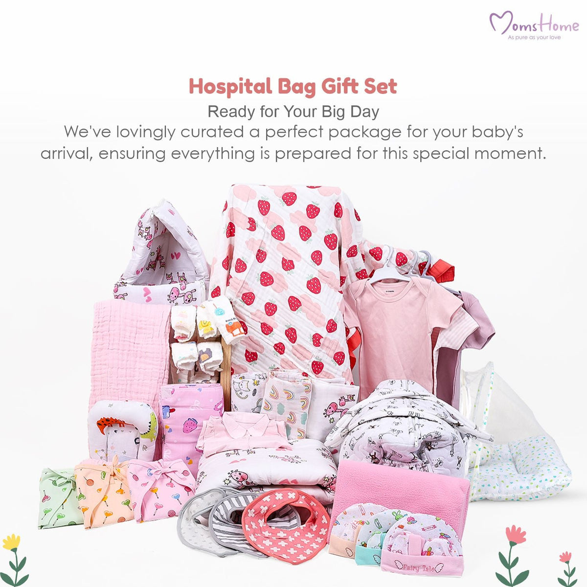 Moms Home Infant Kids Multi-Coloured Printed Organic Cotton 20-Piece Baby Apparel Gift Set
