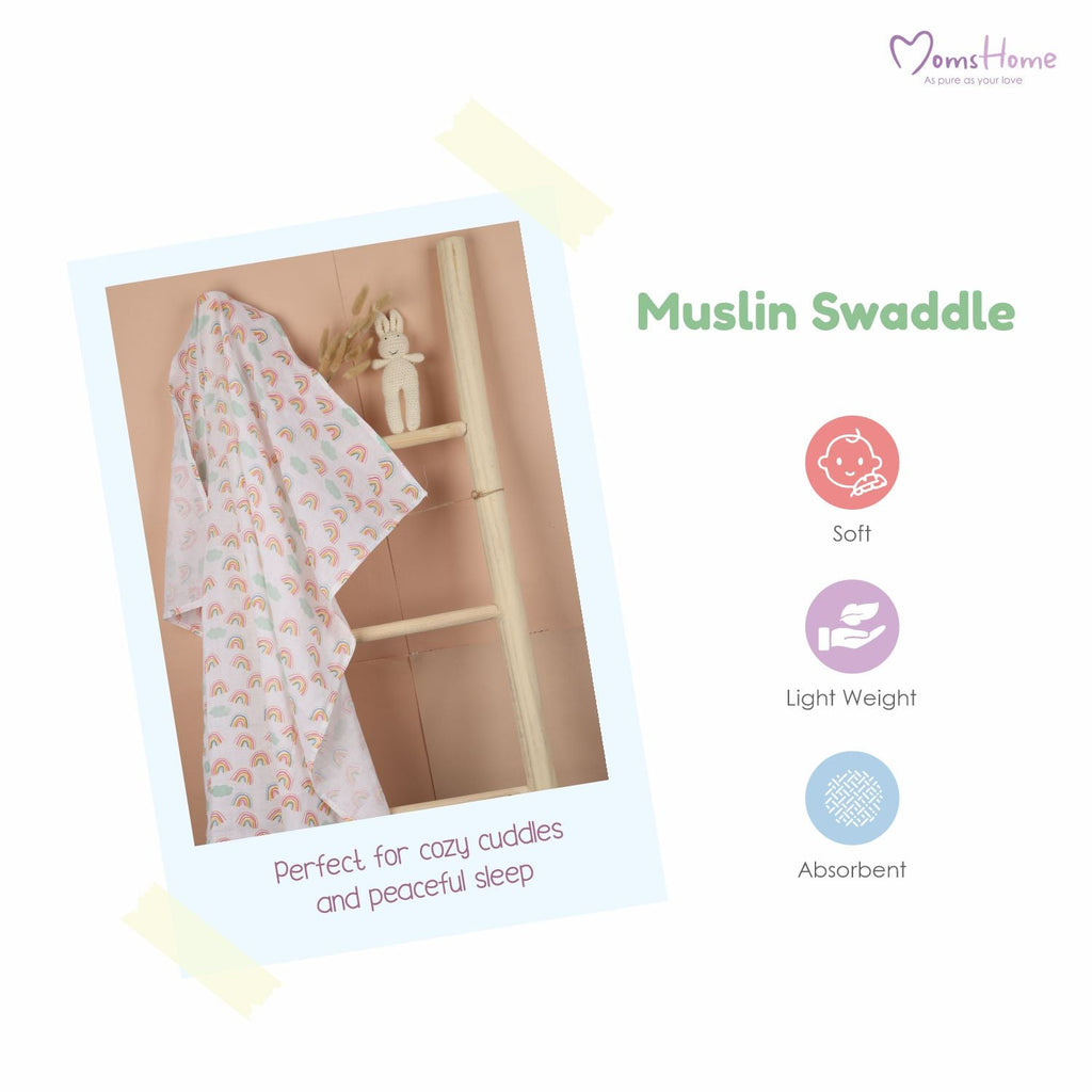 Moms Home Set Of 12 Pure Cotton Baby Organic Cotton Muslin Gift Set - 12 Items