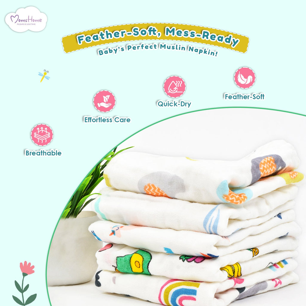 Muslin Swaddle and Napkin Combo - Pack of 5