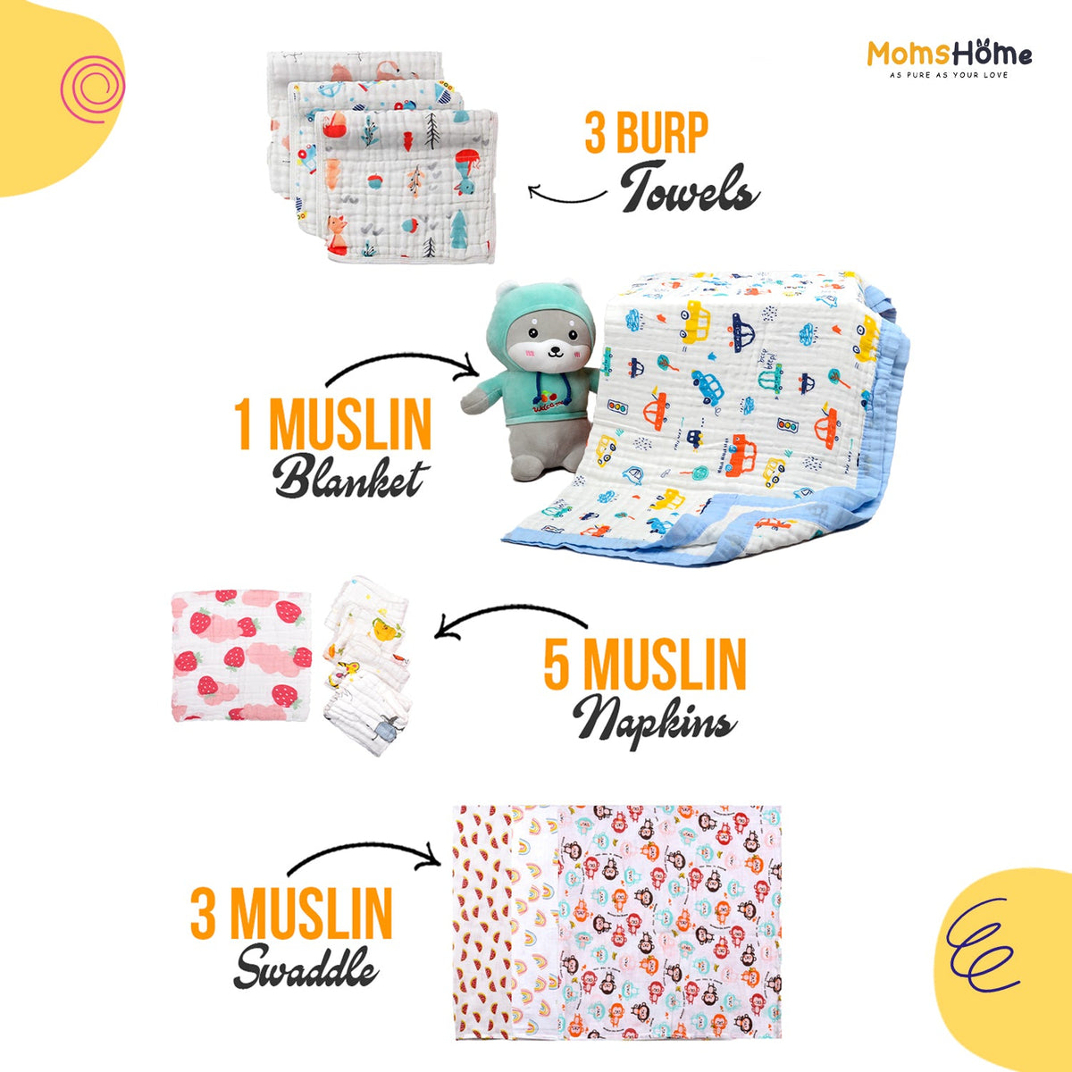 New Born All Muslin Gift Set