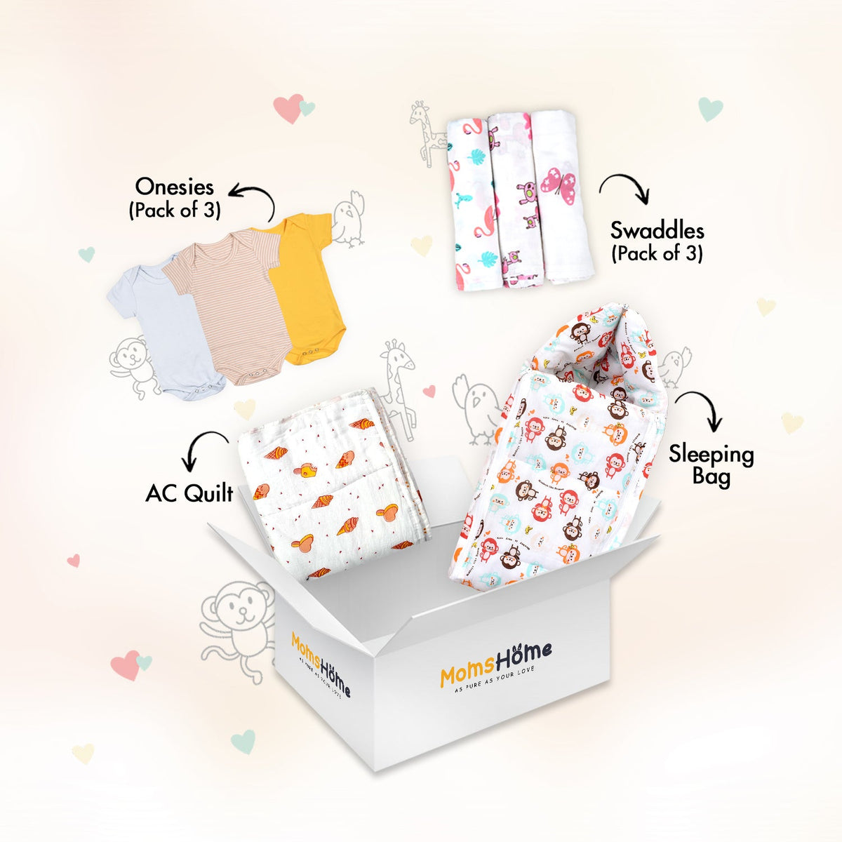 New Born Baby Essentials Combo Set @ 599 (When you buy 4 or more items)