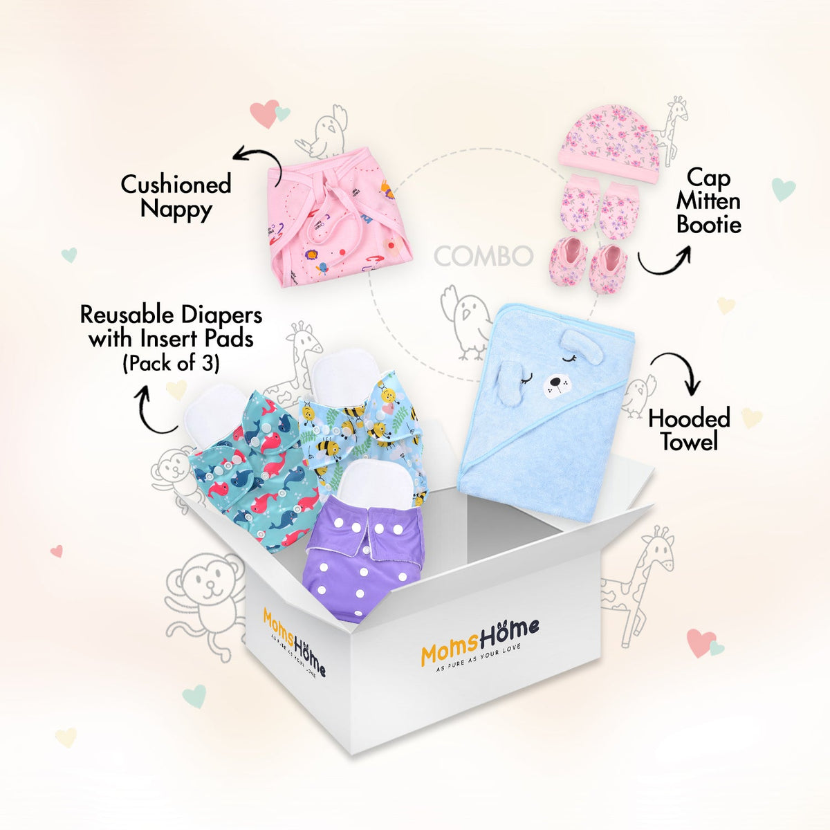 New Born Baby Essentials Combo Set @ 599 (When you buy 6 or more items)