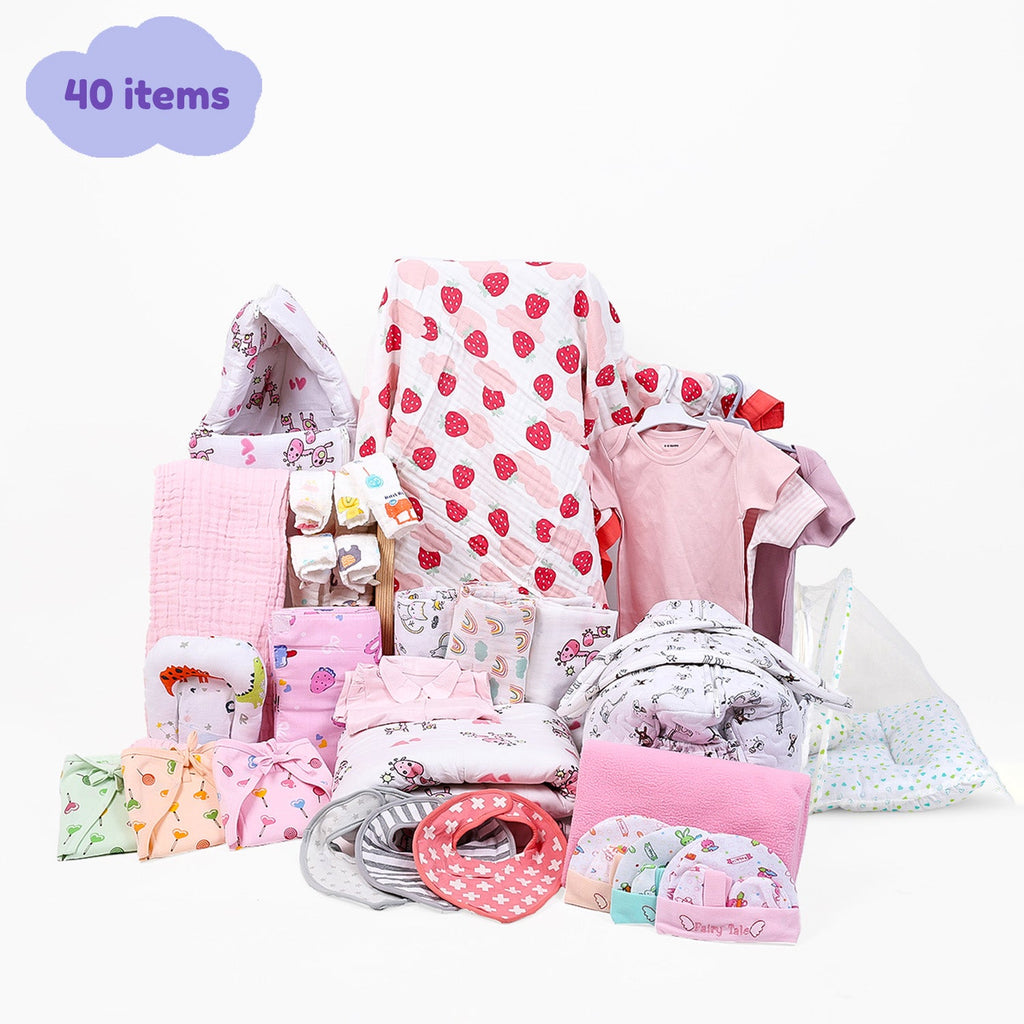 New Born Baby Essentials Gift Combo Box - Pink