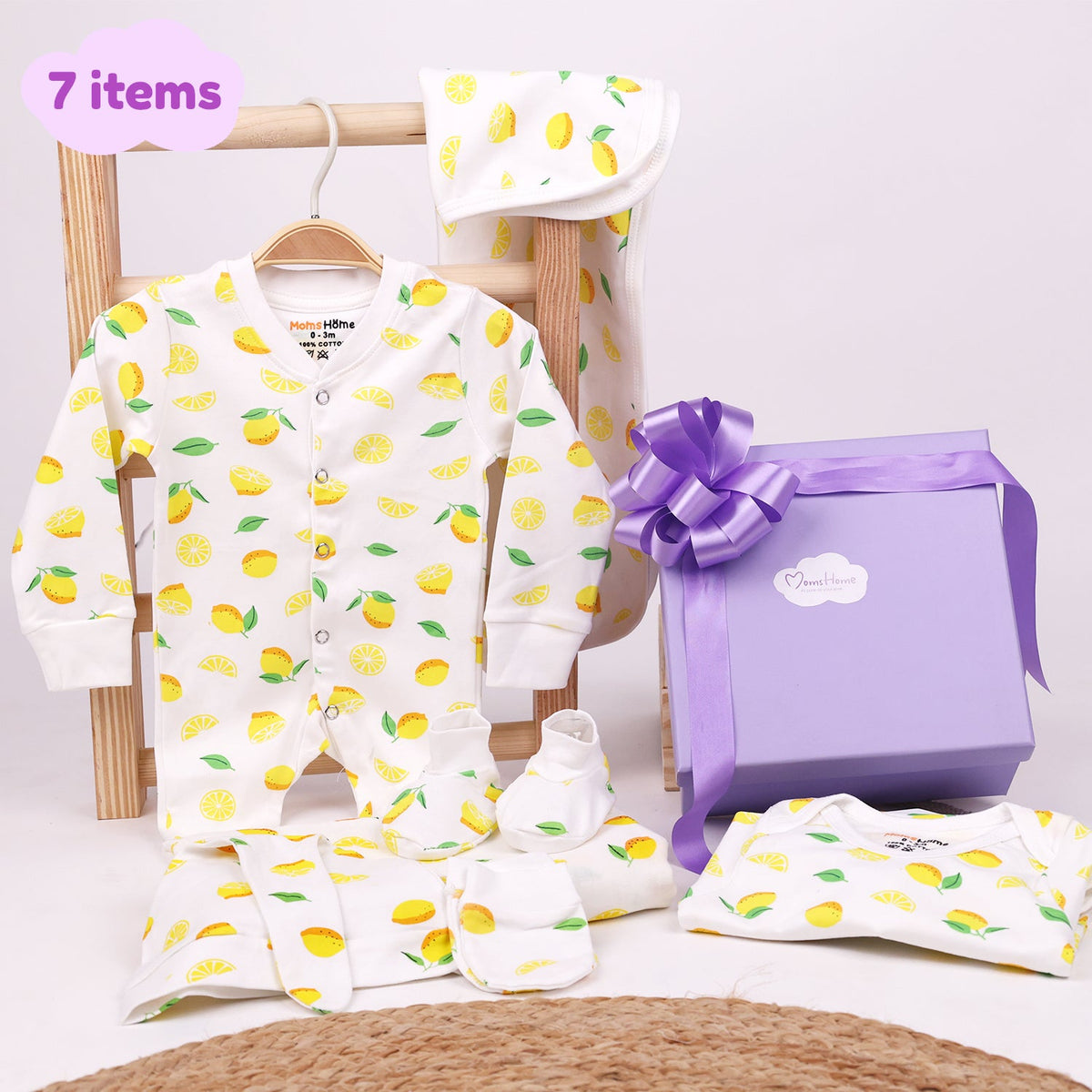 New Born Baby Gift Hamper - Lemon - Pack of 7