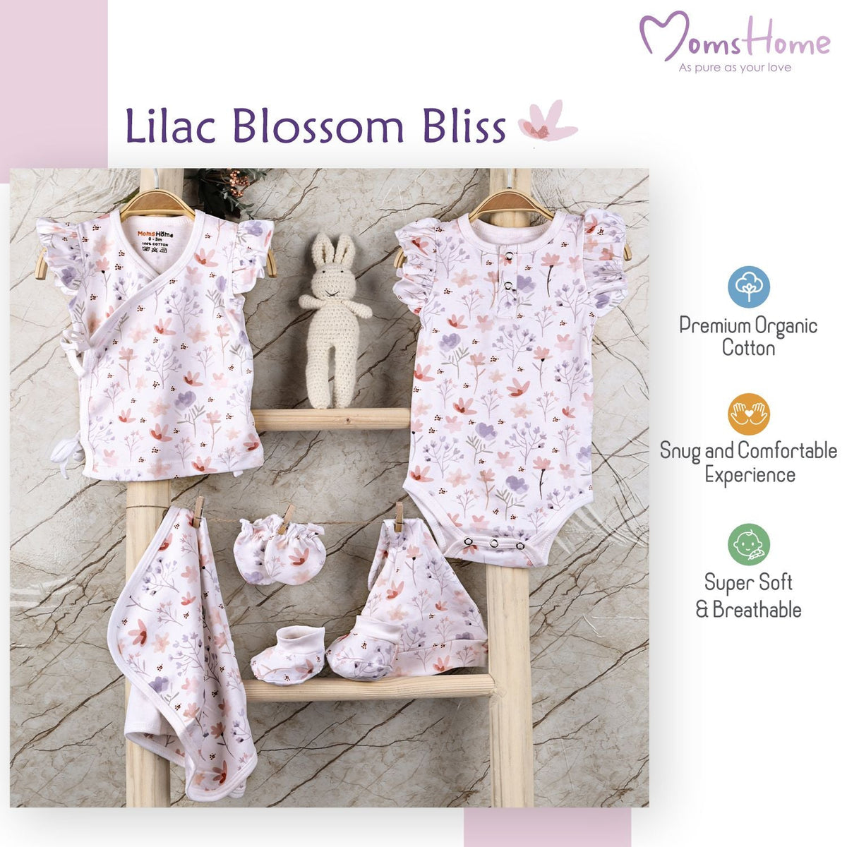 New Born Baby Gift Hamper - Pack of 6 - Blossom