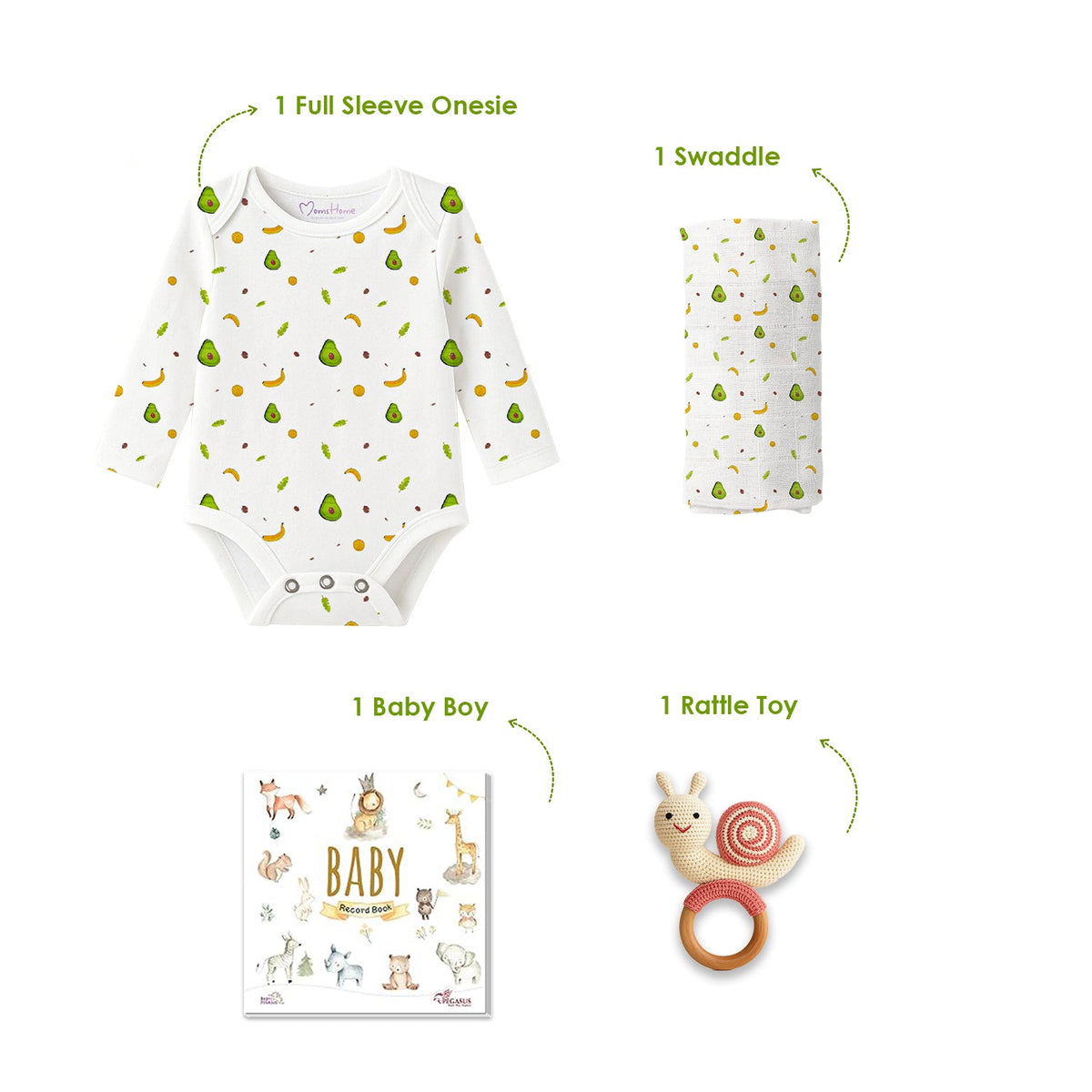 Newborn Baby Home coming Gift Set - Pack of 4