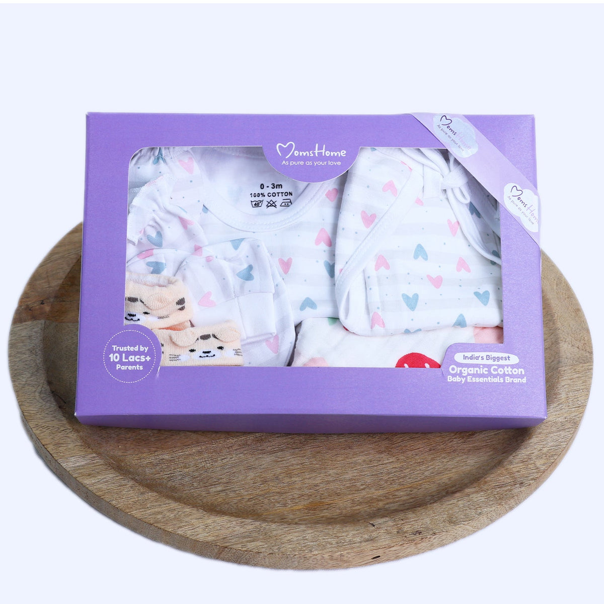 Organic Cotton Baby Essentials Gift Set - Little Heart - Pack of 7