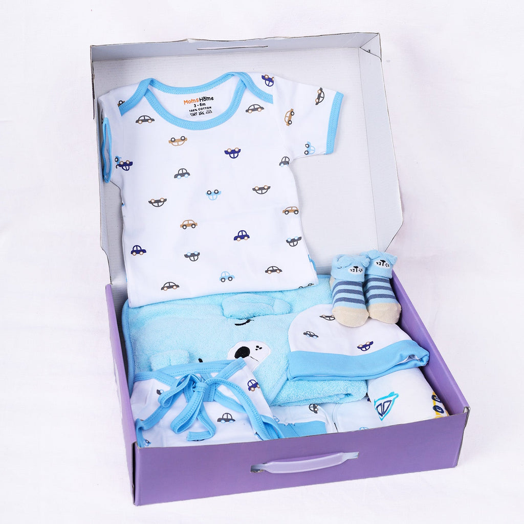 Organic Cotton Baby Essentials Gift Set - Car - Pack of 10