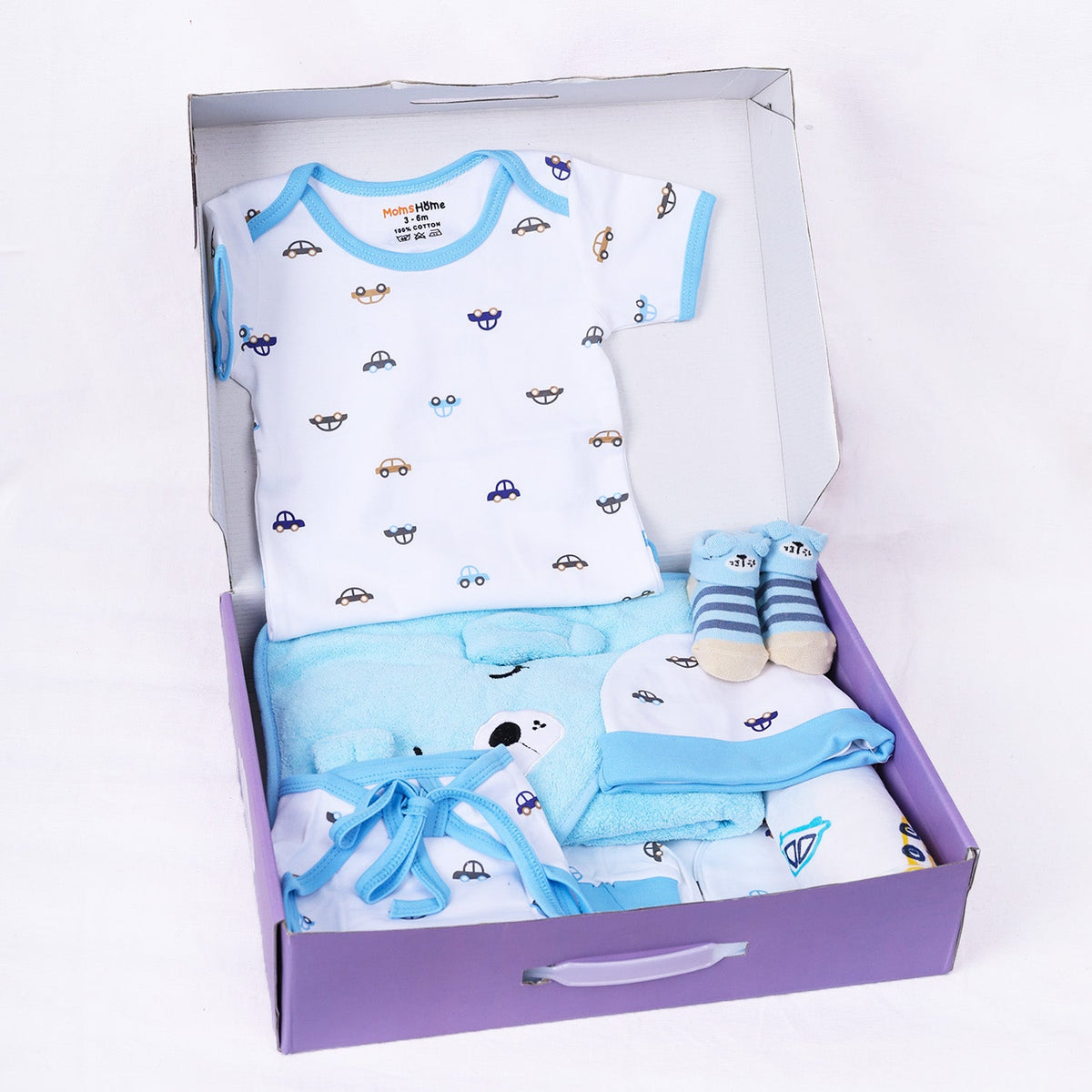 Organic Cotton Baby Essentials Gift Set - Car - Pack of 10
