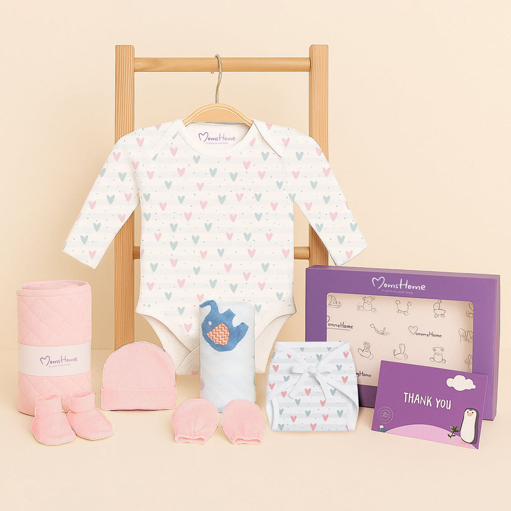 Organic Cotton Baby Essentials Gift Set - Pack of 7