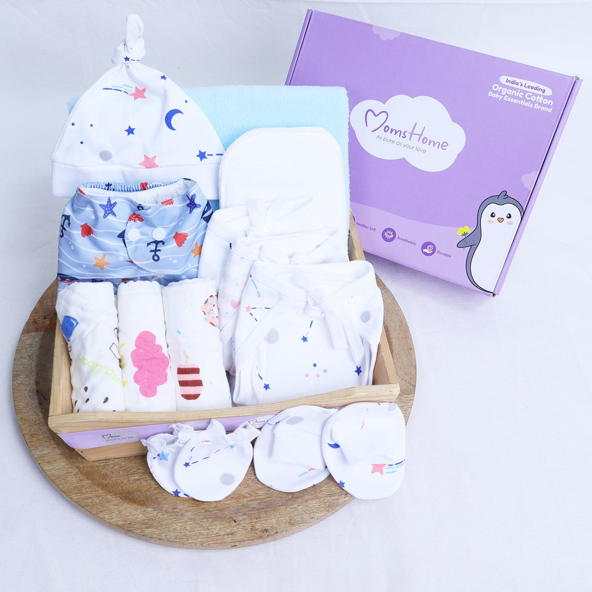 Organic Cotton Diaper Gift Combo Set For New Born Baby - Pack of 12