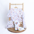 Organic Cotton Muslin Gift Combo Set For New Born Baby - Pack of 6 - Blossom