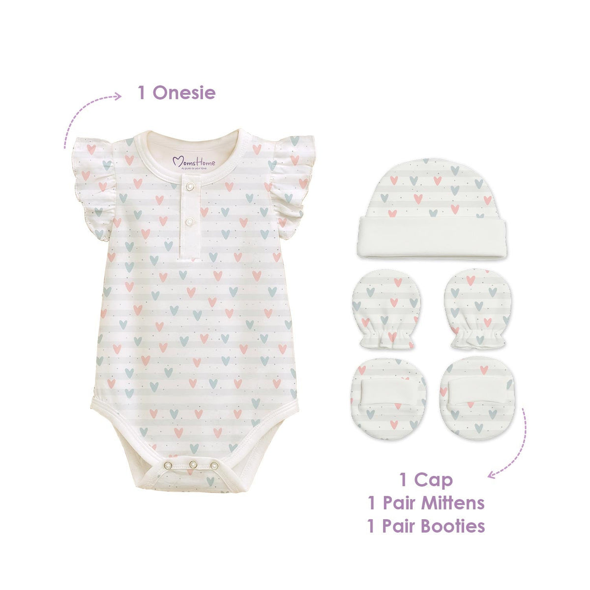 Organic Cotton Newborn Baby Clothing Set - Pack of 4