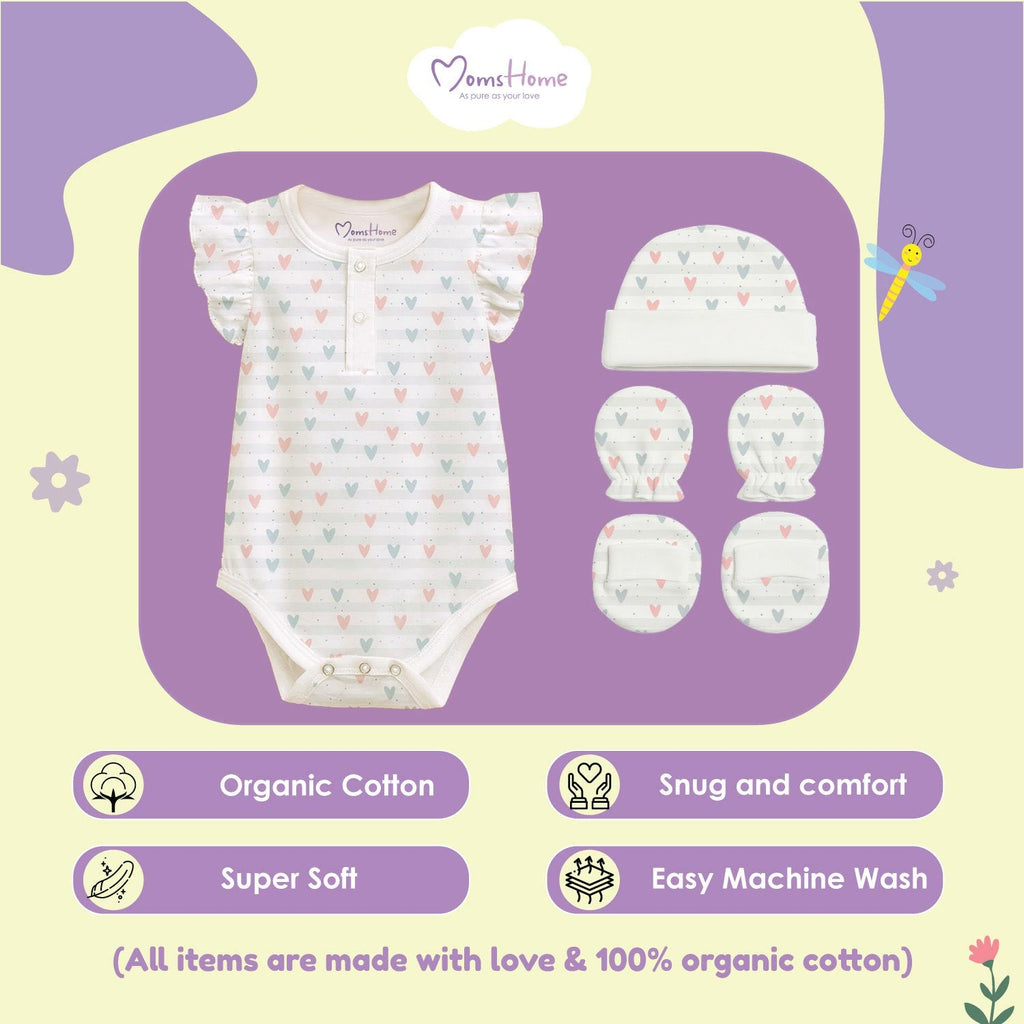 Organic Cotton Newborn Baby Clothing Set - Pack of 4